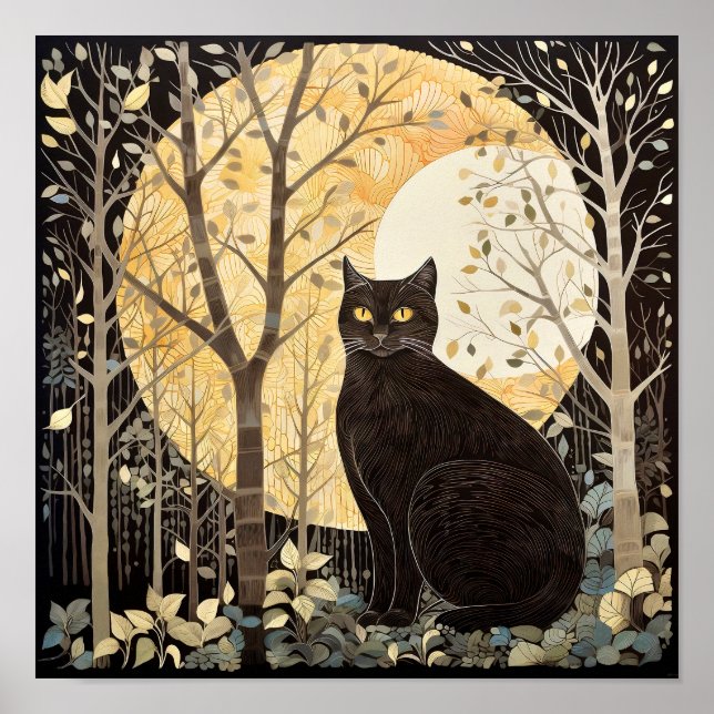 Poster de chat noir (Devant)