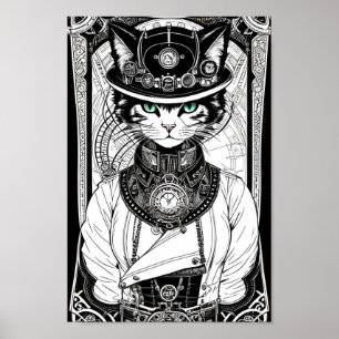 Poster de chat Steampunk