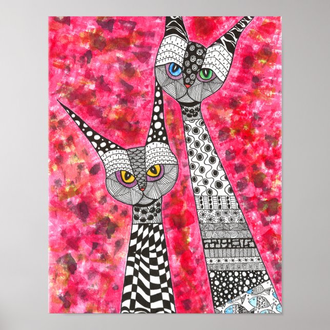 Poster de chats de Siamese 11" x 14" (Vous pouvez  (Devant)