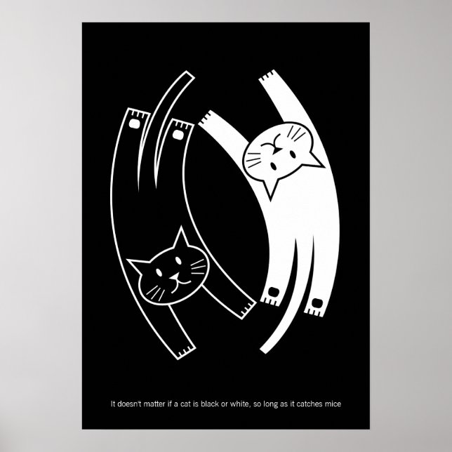 Poster de chats Yin et Yang (anglais) (Devant)