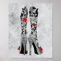 Poster de chaussures de mode Stiletto à talons hau
