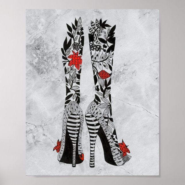 Poster de chaussures de mode Stiletto à talons hau (Devant)