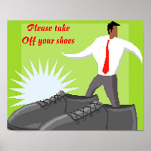 Poster de chaussures - Veuillez retirer vos chauss