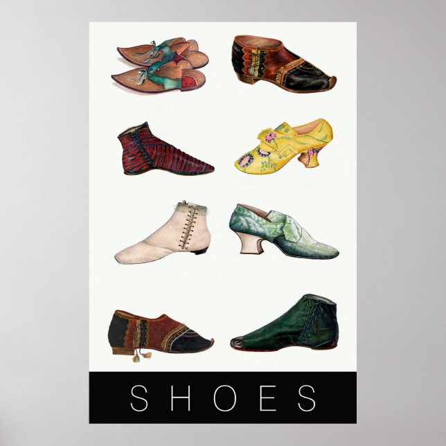 Poster de chaussures vintages (Devant)
