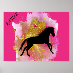 POSTER DE CHEVAL ÉCLAIRÉ AVEC NOM PERSONNALISÉ.