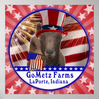 POSTER DE CHÈVRE PATRIOTIQUE GOMETZ PERSONNALISÉ