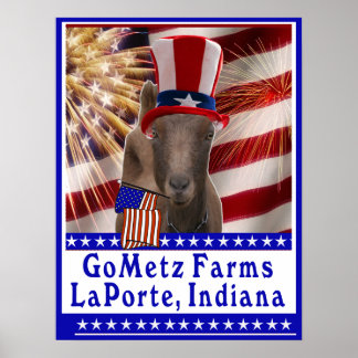 POSTER DE CHÈVRE PATRIOTIQUE GOMETZ PERSONNALISÉ