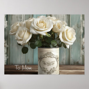 Poster de Chic Roses Blanches