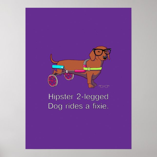 Poster de Chien Hipster à 2 pattes (Devant)