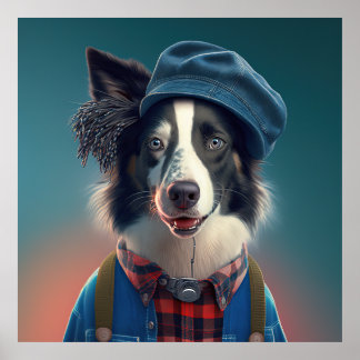Poster de Chien Hipster Collie