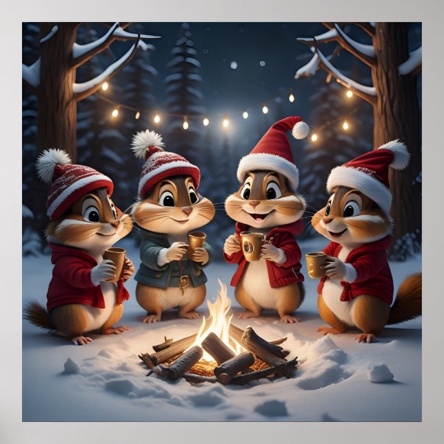 Poster de Chipmunks de Noël (Devant)