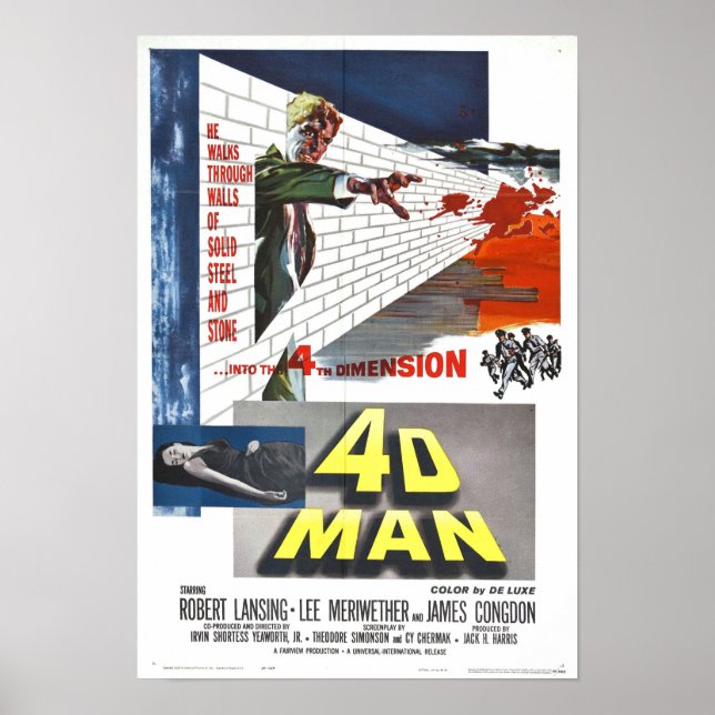 Poster de cinéma 4D Man Science Sci fi Action (Devant)