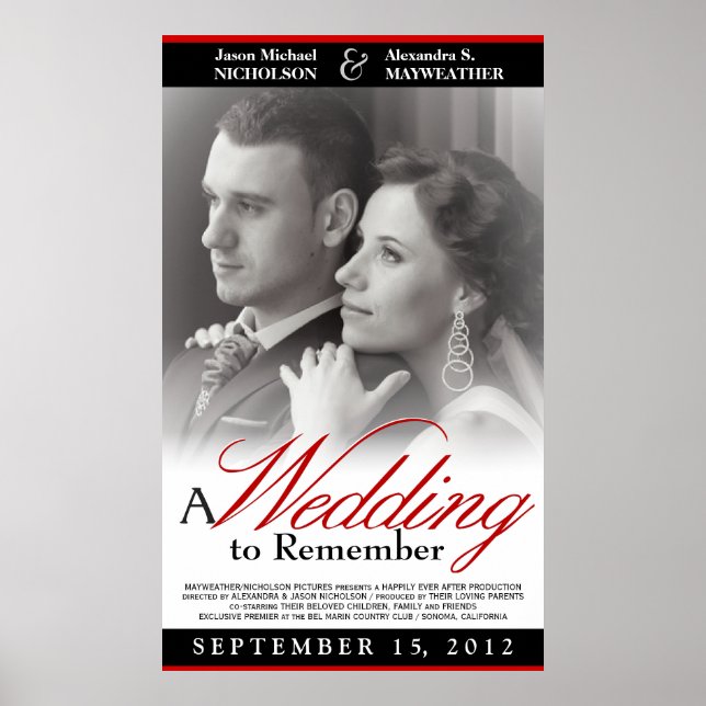 Poster de cinéma de mariage élégant - Tailles pers (Devant)