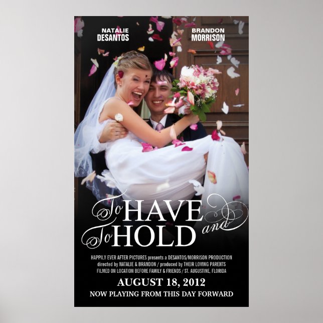 Poster de cinéma mariage - Modèle photo de gros pl (Devant)