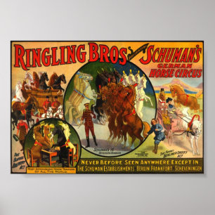 Poster de cirque Bros Ringling vintage