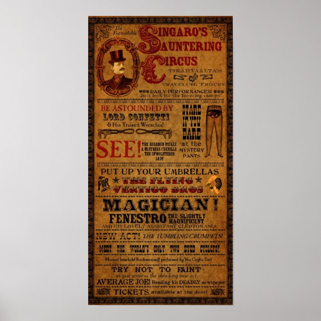 Poster de cirque imaginaire pour Tirahvaalta 10" x (Devant)