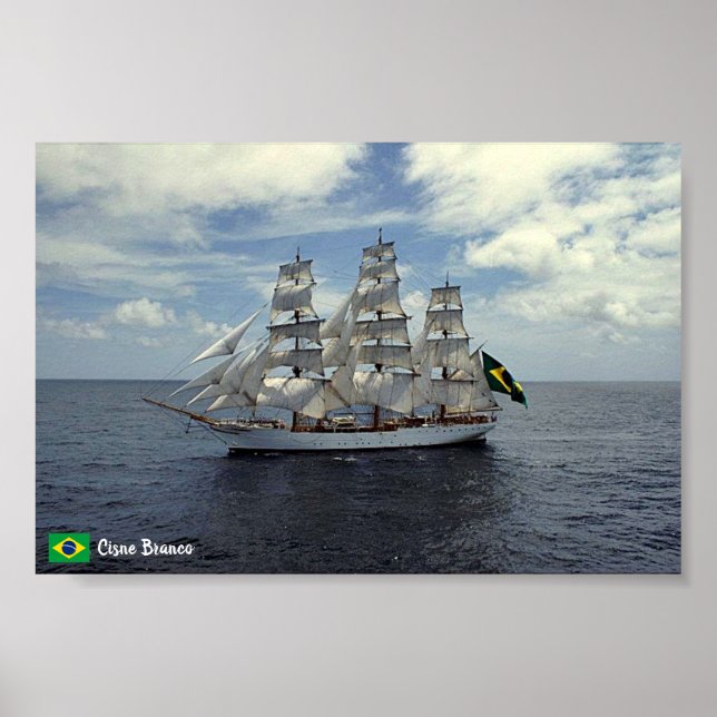 Poster de Cisne Branco, grand navire du Brésil. (Devant)