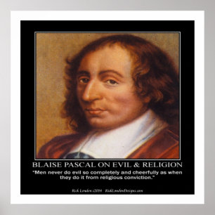 Poster de citation Blaise Pascal & Religieux