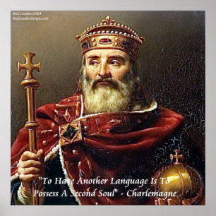 Poster de citation Charlemagne & Langues