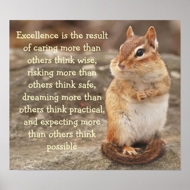 Poster de citation de Little Chipmunk Excellence (Devant)