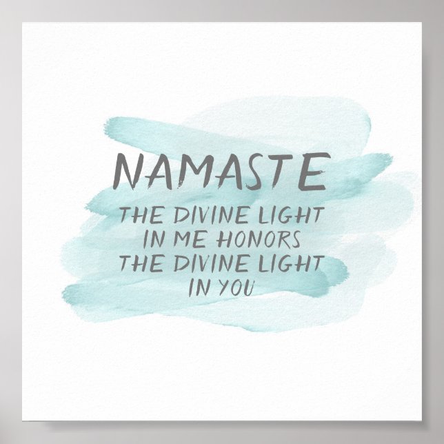 Poster de citation de Namaste aquarelle design (Devant)