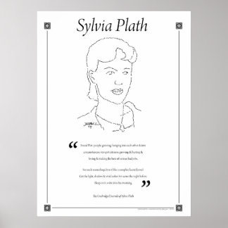 Poster de citation de Sylvia Plath Writing