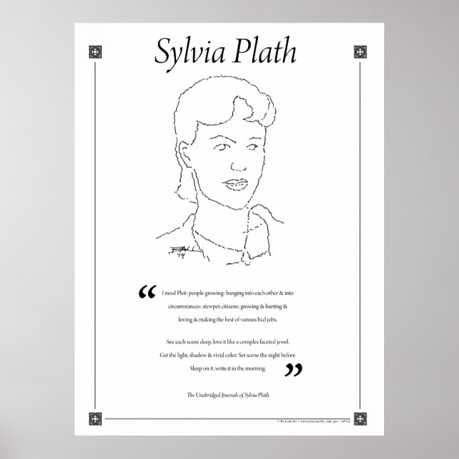 Poster de citation de Sylvia Plath Writing (Devant)