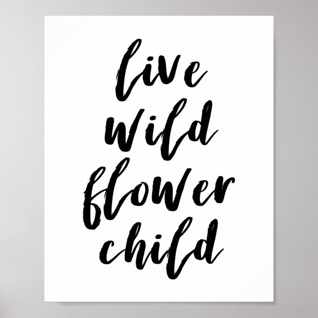 Poster de citation d'enfant Fleur sauvage en direc (Devant)