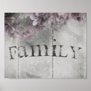 poster de citation fleurs rustiques chic et bois