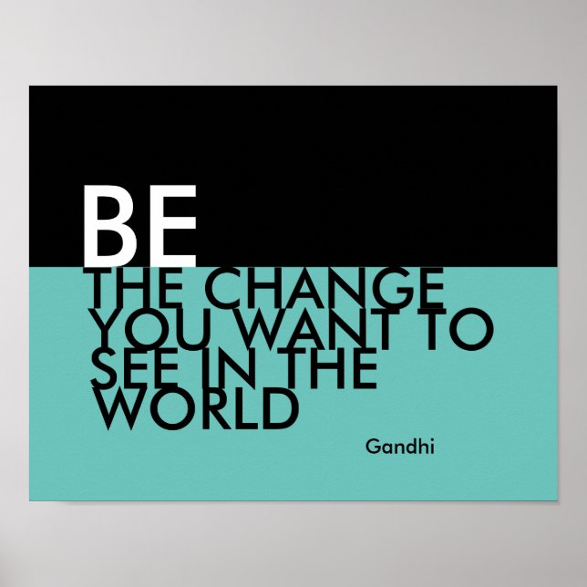 Poster de citation Gandhi être le changement audac (Devant)