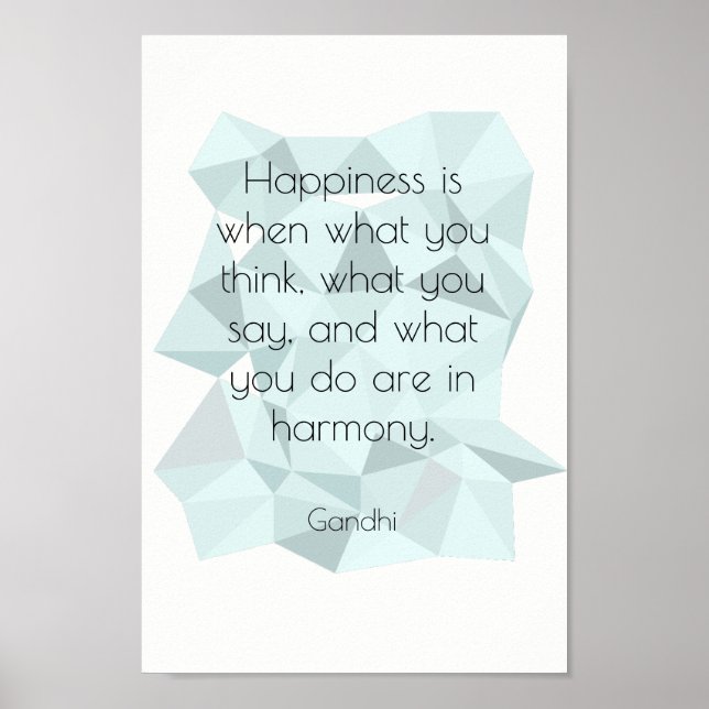 Poster de citation Gandhi géométrique inspirant (Devant)
