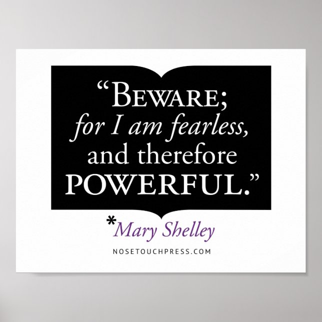 Poster de citation Mary Shelley (Matte) de 11 po x (Devant)