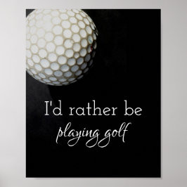poster de citation pour golfeurs noir et blanc