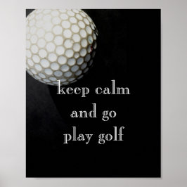 poster de citation pour golfeurs noir et blanc