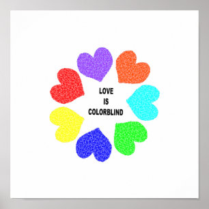 Poster de Coeurs Arc-en-ciel d'amour interracial