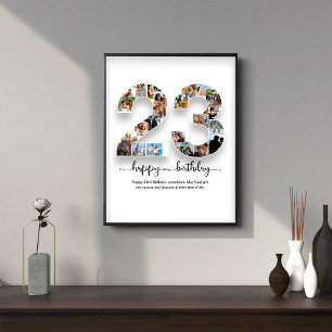 Poster de collage photo personnalisé 23e anniversa