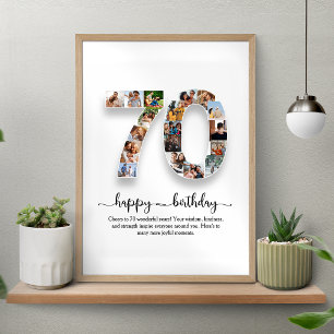 Poster de collage photo personnalisé 70e anniversa