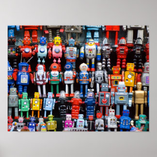 Poster de collection de robots en fer vintage