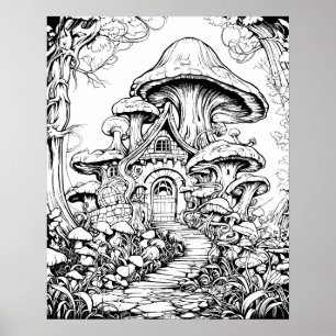 Poster de coloration de l'Imaginaire de la maison 
