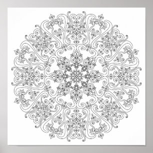 Poster de coloration - Mandala des manuscrits funk