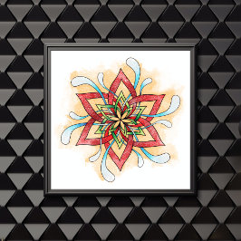 Poster de coloration pour adultes Mandala Overlapp