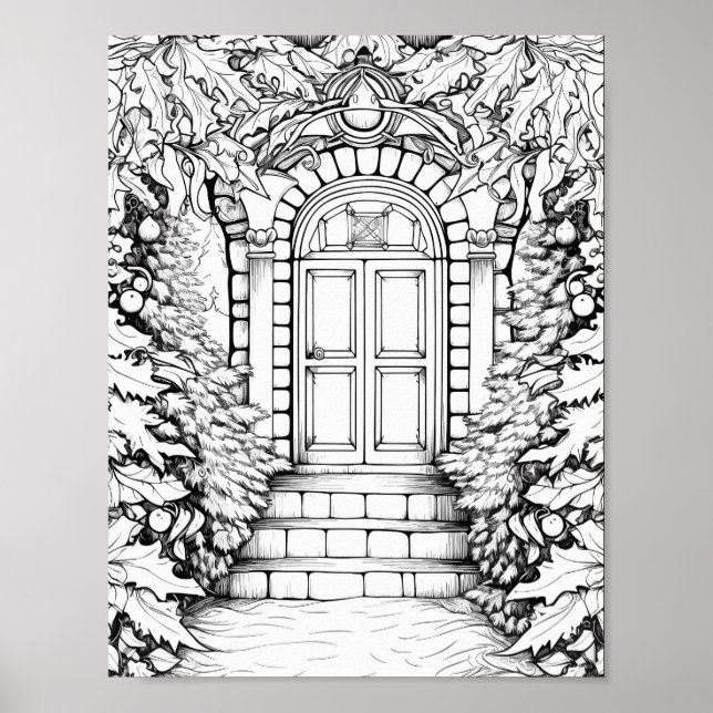 Poster de coloriage de Noël (Devant)