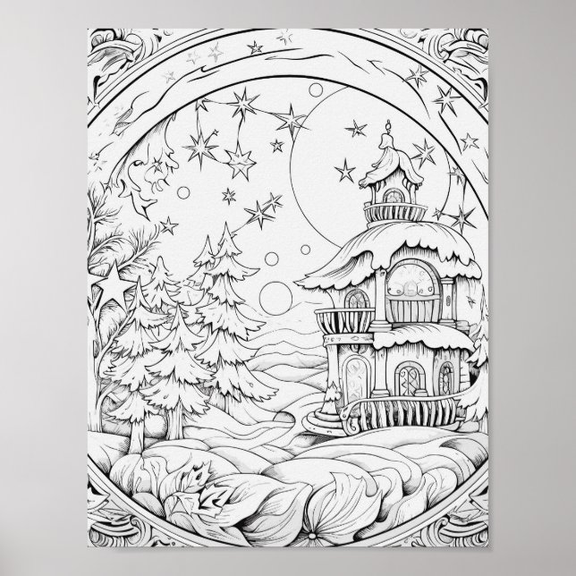 Poster de coloriage de Noël (Devant)