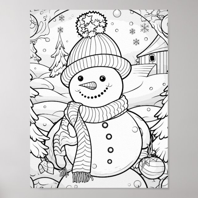 Poster de coloriage de Noël (Devant)