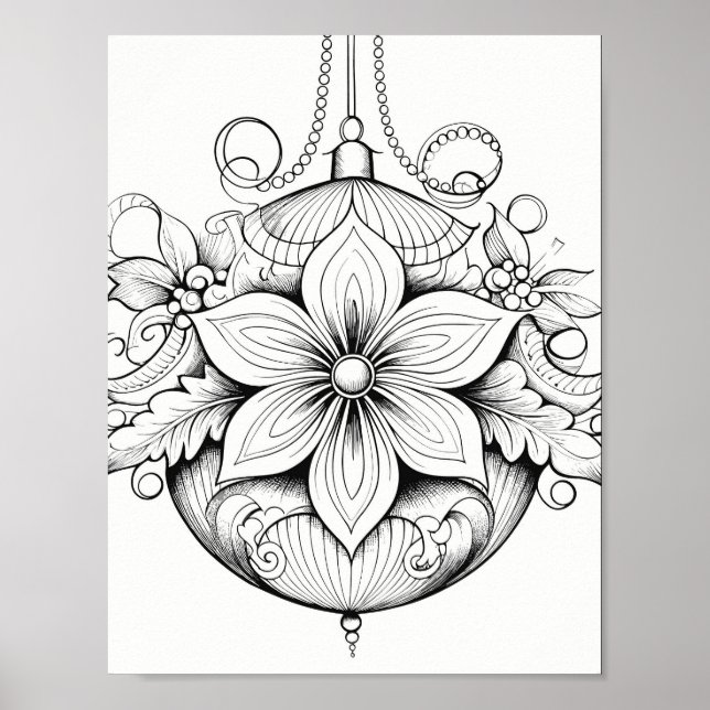 Poster de coloriage de Noël (Devant)