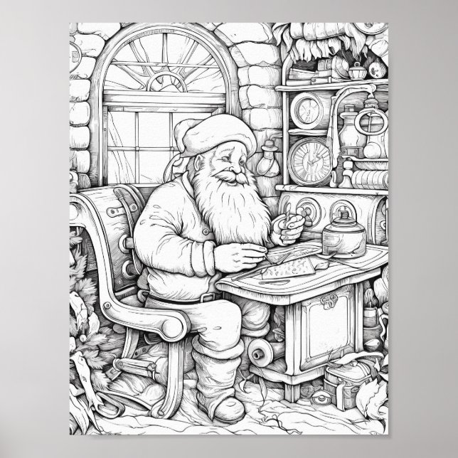 Poster de coloriage de Noël (Devant)