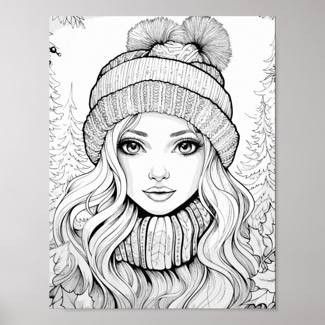 Poster de coloriage de Noël (Devant)