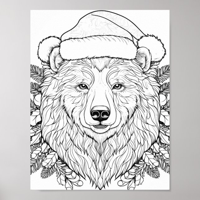 Poster de coloriage de Noël (Devant)