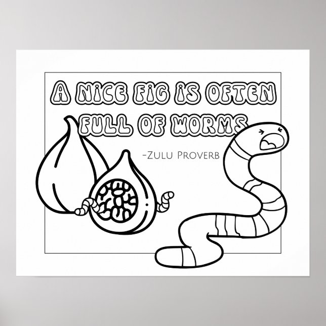 Poster de coloriage de Zulu Proverbe (Devant)