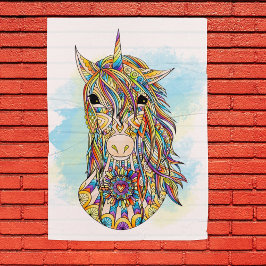 Poster de coloriage détaillé Unicorne